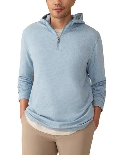 Faherty Movement Quarter Zip Hoodie In Blue