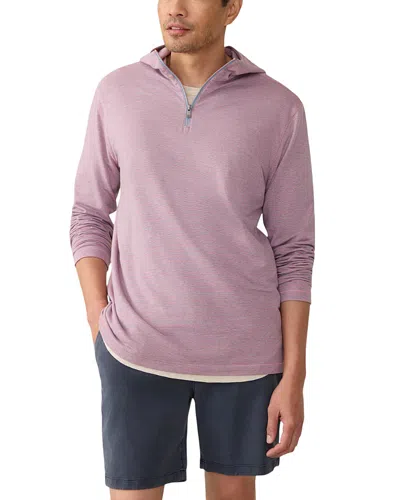 Faherty Movement Quarter Zip Hoodie In Pink