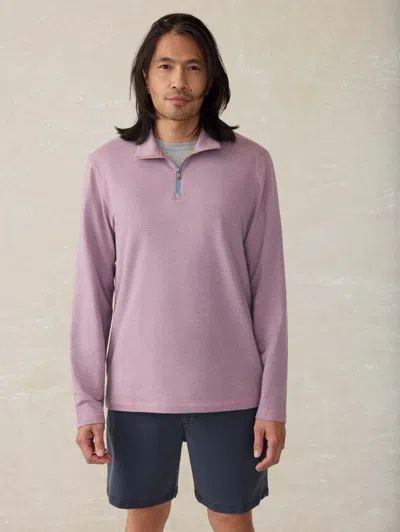 Faherty Movement Quarter Zip Sweater In Pink