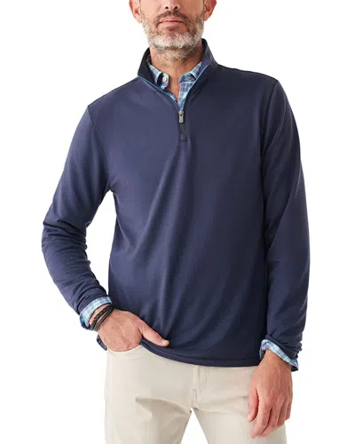 Faherty Movement Quarter Zip Sweater In Blue