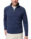 Faherty Movement Stretch Half Zip Pullover In Blue