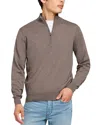 Faherty Movement Quarter Zip Sweater In Brown