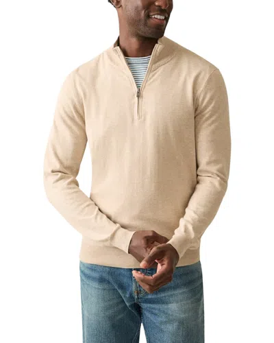 Faherty Movement Quarter Zip Sweater In Brown