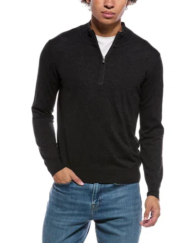 Faherty Movement Quarter Zip Sweater In Gray