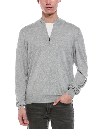 Faherty Movement Quarter Zip Sweater In Gray