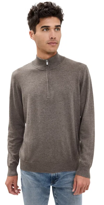 Faherty Movement Quarter Zip Sweater Walnut Creek Heather