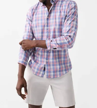 Faherty The Movement Plaid Button-up Shirt In Pacific Rose Plaid