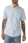 Faherty Movement Short Sleeve Button-up Shirt In Blue