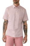 Faherty Movement Short Sleeve Button-up Shirt In Pink