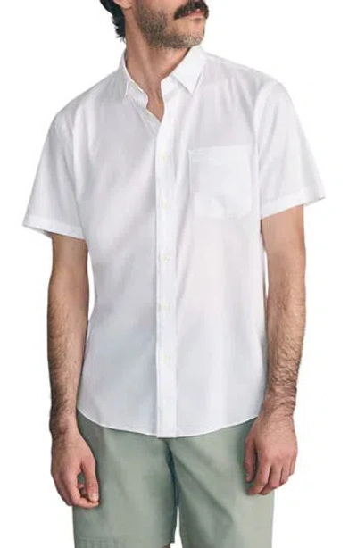 Faherty Movement Short Sleeve Button-up Shirt In White