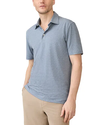 Faherty Movement Short Sleeve Polo Shirt In Azure Beach Stripe