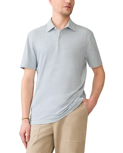 Faherty Movement Short Sleeve Polo Shirt In Long Valley Stripe