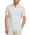 Faherty The Movement Geometric Print Short Sleeve Button-up Shirt In Multi