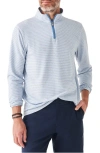 Faherty Movement Quarter Zip Pullover In Madaket Stripe In Madaket Stripe