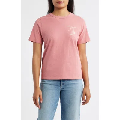Faherty Nantucket Sunwashed Cotton Graphic T-shirt In Red
