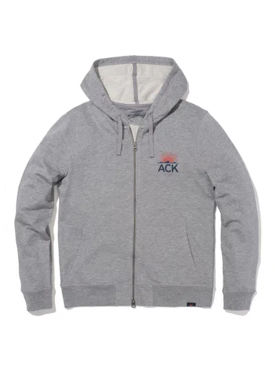 Faherty Nantucket Zip Hoodie In Grey Heather