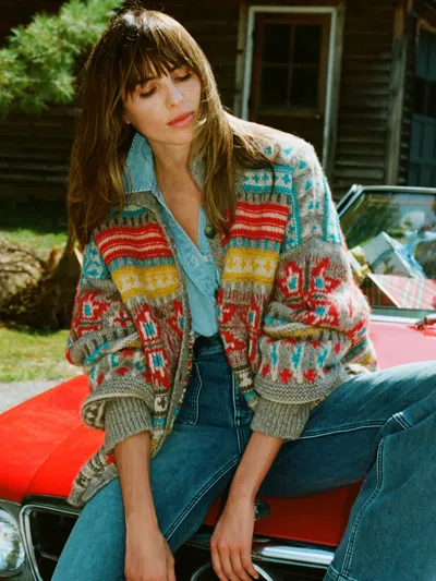 Faherty Native Knitter Desert Bloom Cardigan In Multi