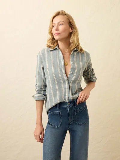 Faherty Nazare Flannel Relaxed Shirt In Green