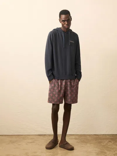 Faherty Nazare Sunwashed Slub Hoodie In Blue