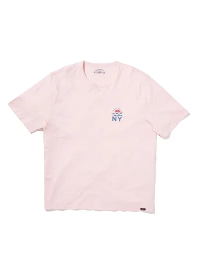 Faherty New York Short-sleeve Crew T-shirt In Pearl Pink