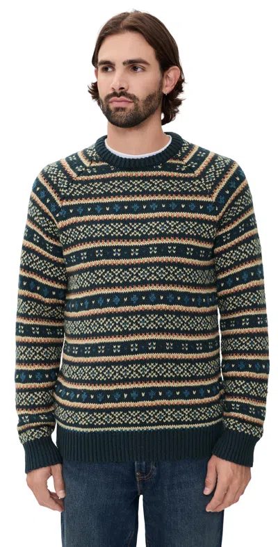 Faherty Nordic Sweater Crew Northern Nights Fairisle In Multi