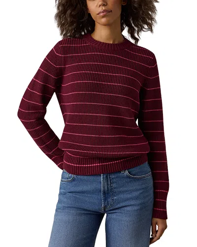 Faherty Northshore Cotton & Wool Crewneck Sweater In Burgundy