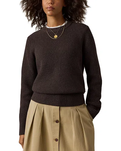 Faherty Northshore Cotton & Wool Crewneck Sweater In Coffee Bean