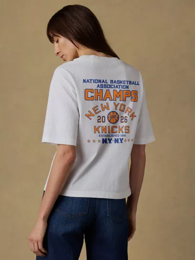 Faherty Ny Knicks Recycled Cotton Vintage T-shirt In White