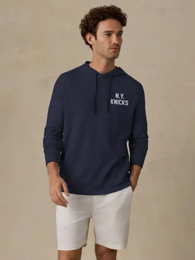 Faherty Ny Knicks Sunwashed Organic Hoodie In Blue Nights