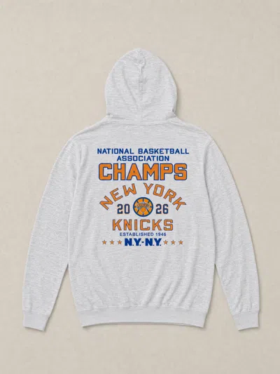 Faherty Ny Knicks Sunwashed Organic Hoodie In Gray