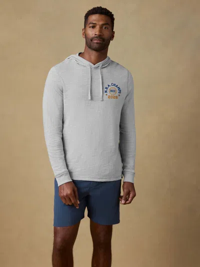 Faherty Ny Knicks Sunwashed Organic Hoodie In Light Grey Heather