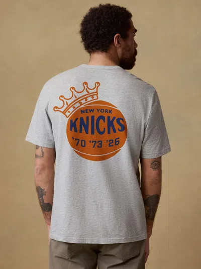 Faherty Ny Knicks Sunwashed Regenerative Pocket T-shirt In Gray