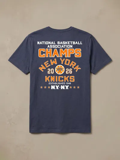 Faherty Ny Knicks Sunwashed Regenerative T-shirt In Blue