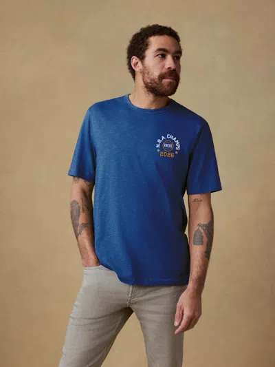Faherty Ny Knicks Sunwashed Regenerative T-shirt In Blue