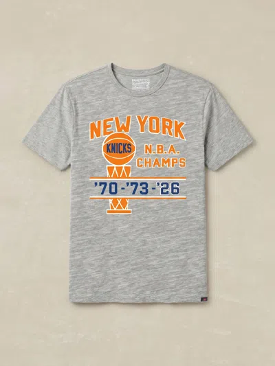 Faherty Ny Knicks Sunwashed Regenerative T-shirt In Gray