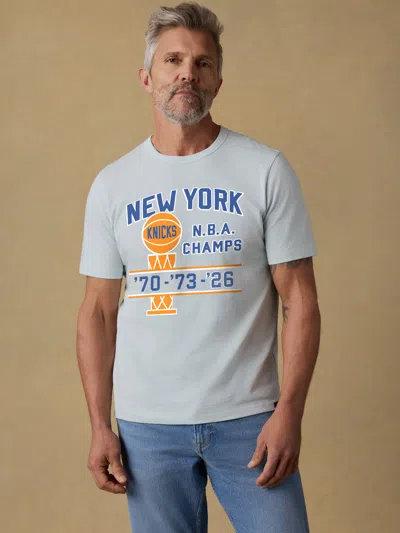 Faherty Ny Knicks Sunwashed Regenerative T-shirt In Blue