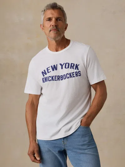 Faherty Ny Knicks Sunwashed Regenerative T-shirt In White