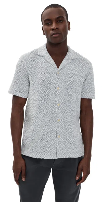 Faherty Oasis Camp Shirt Blue Island Medallion