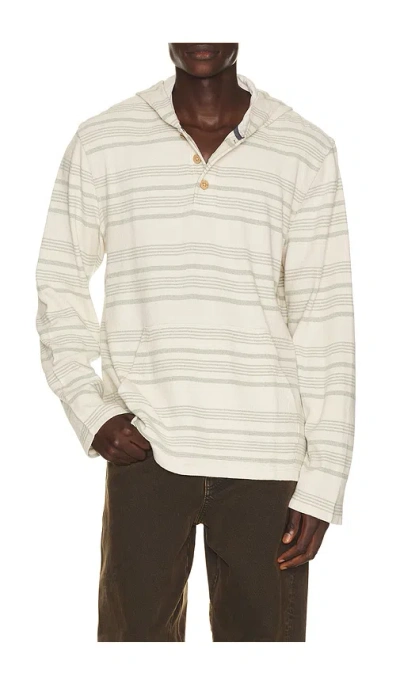 Faherty Oasis Hoodie In Sage Beach Stripe