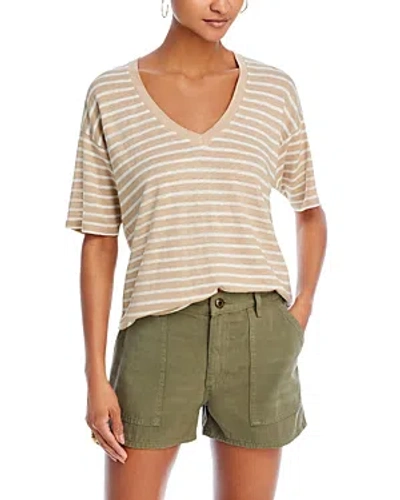 Faherty Oceanside Striped Top In Gold