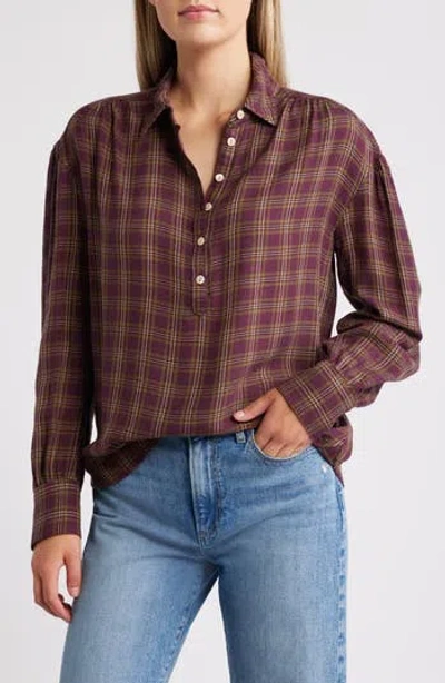 Faherty Olli Check Shirt In Mulberry Plaid