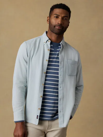 Faherty Organic Cotton Denim Shirt In Blue