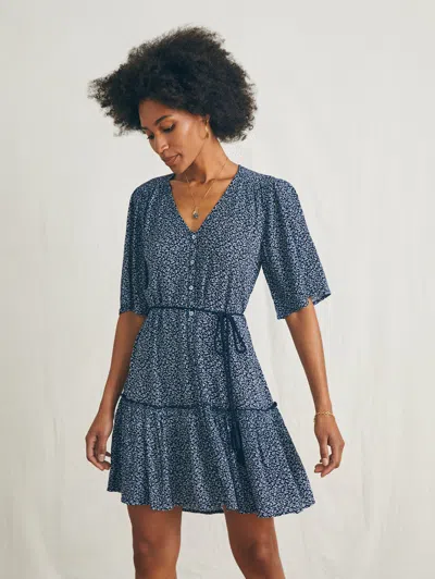 Faherty Orinda Mini Dress In Navy Riverton Ditsy