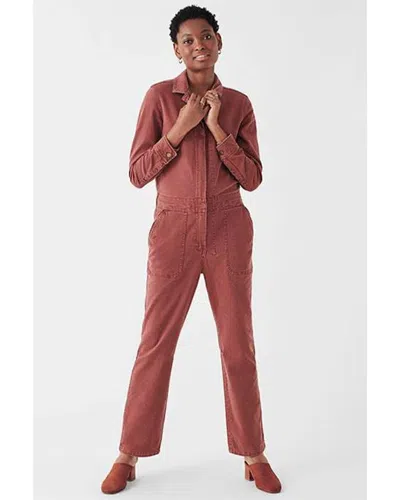 Faherty Overland Twill Jumpsuit In Burgundy