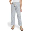 Faherty Pacific Beach Tie Waist Linen Blend Pants In Blue Lucy