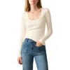 Faherty Pacific Pointelle Scoop Neck Top In White
