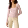 Faherty Pacific Pointelle Scoop Neck Top In Pink