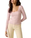 Faherty Pacific Pointelle Scoop Neck Top In Blush