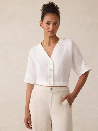 Faherty Palma Linen Avery Top In White