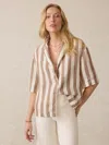 Faherty Linen Button Down Camp Shirt In Multi